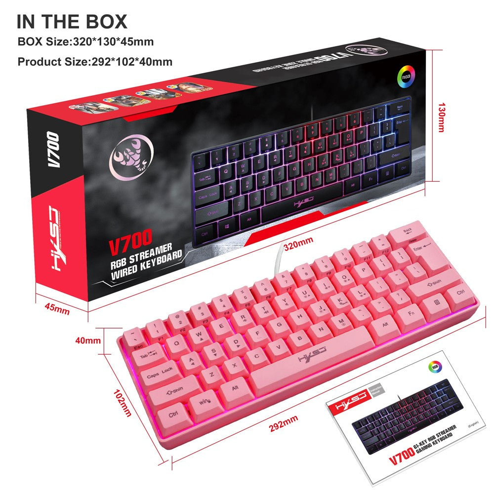 Clavier gaming HXSJ V700 Compact et immersif