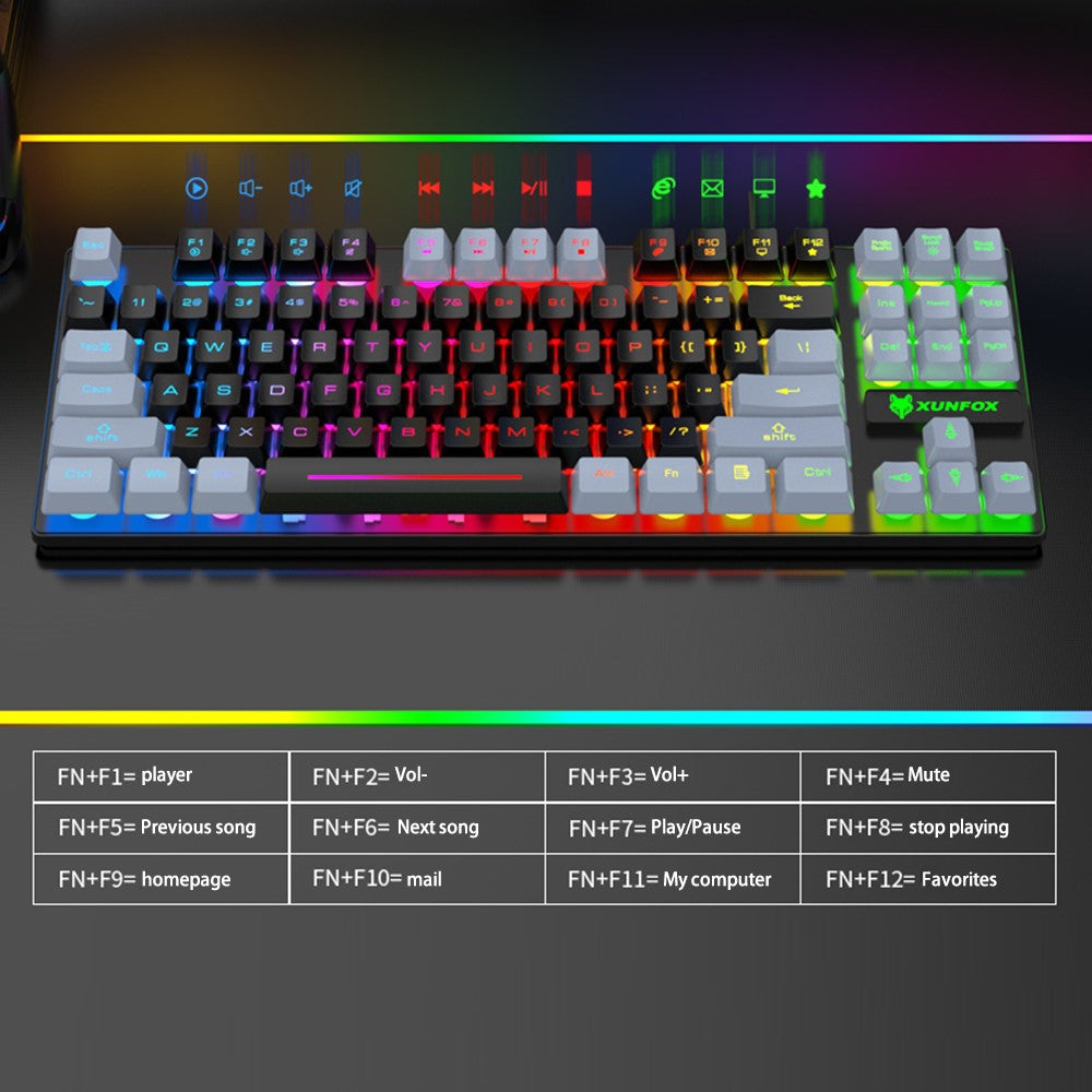 Clavier gaming 87 touches  Ergonomie et style lumineux